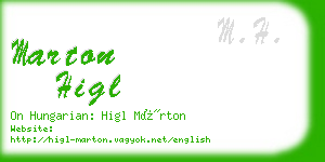 marton higl business card